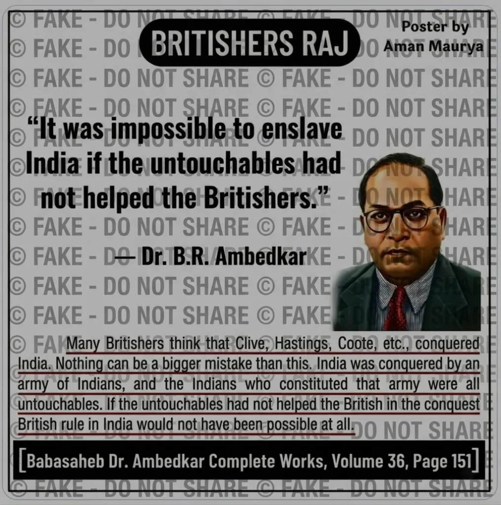 Dalits helped britishers? Fake News Busted