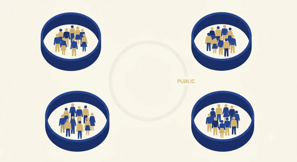 Flat infographic for annihilation of caste explained showing separate caste circles that never form one public | जाति का विनाश किताब का flat infographic — अलग-अलग जाति के घेरे जो एक जनता नहीं बनते