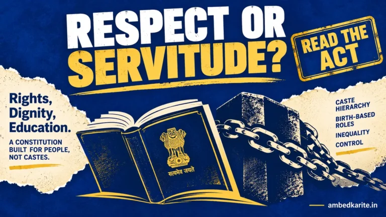 Poster-style graphic on the baluta system and Mahar watan: respect or servitude, with sources | वतनदार महार और बलुता पद्धति पर नेवी-ब्लू पोस्टर स्टाइल ग्राफिक: सम्मान या गुलामी, सोर्स के साथ